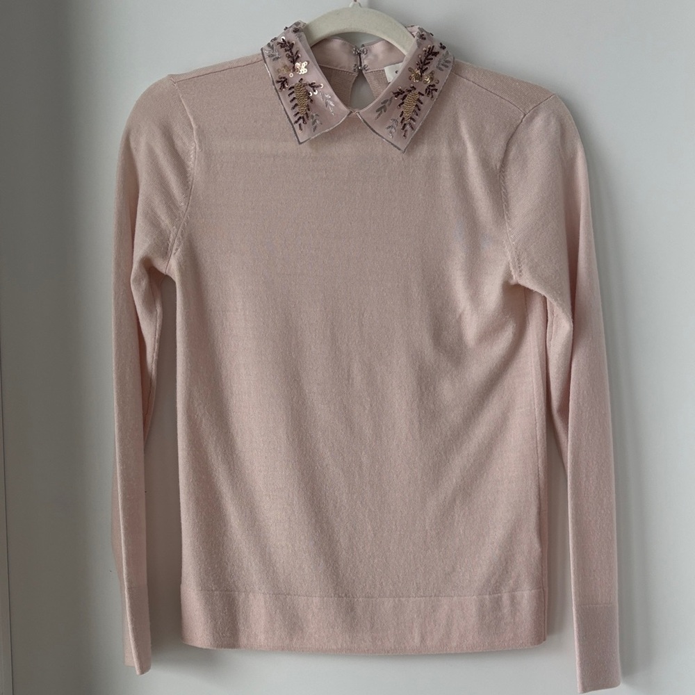 Club Monaco Sweater with Embroidered Collar